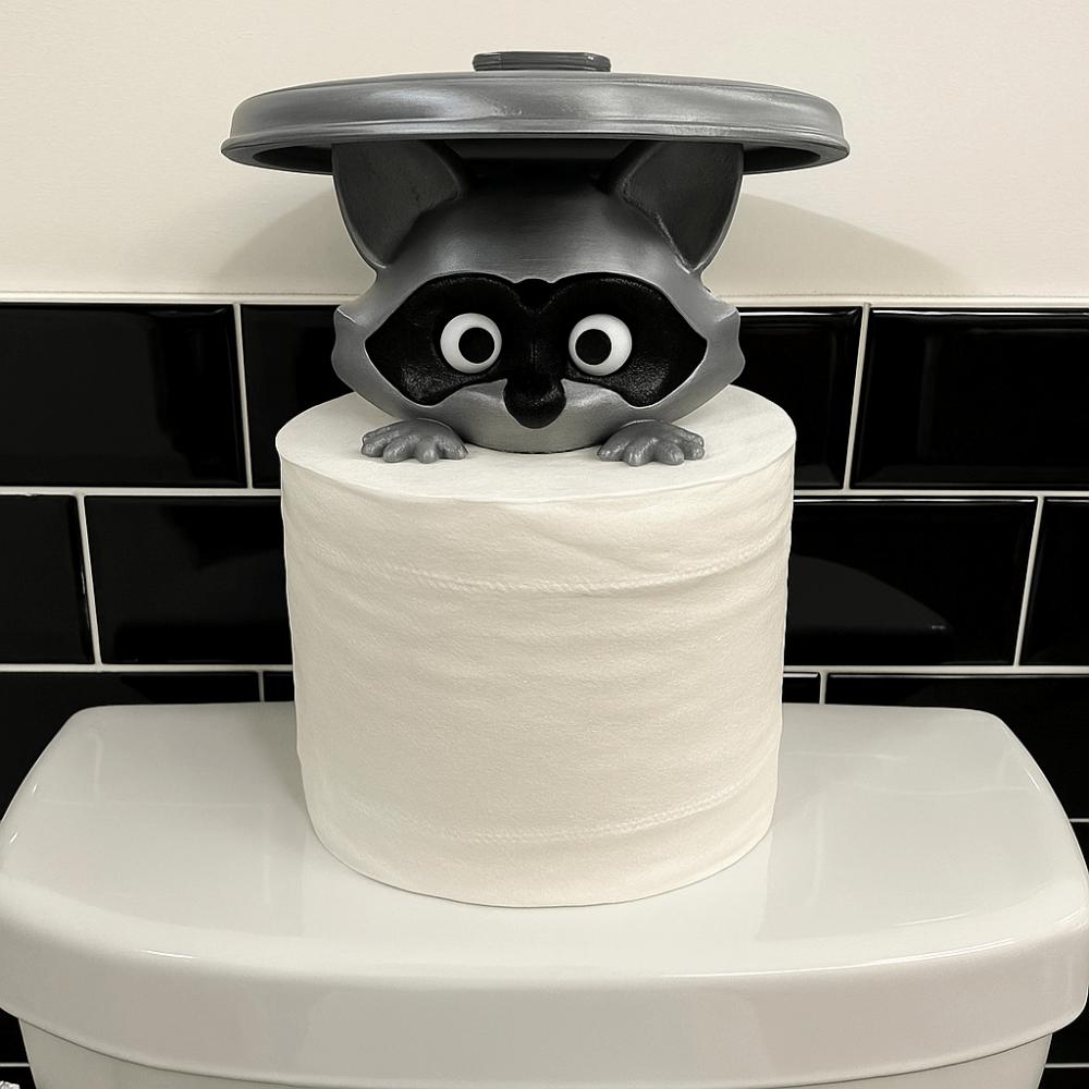 

No Drilling Required Raccoon Toilet Paper Holder Wall Mounted Tissue Roll Dispenser Toilet Style-C