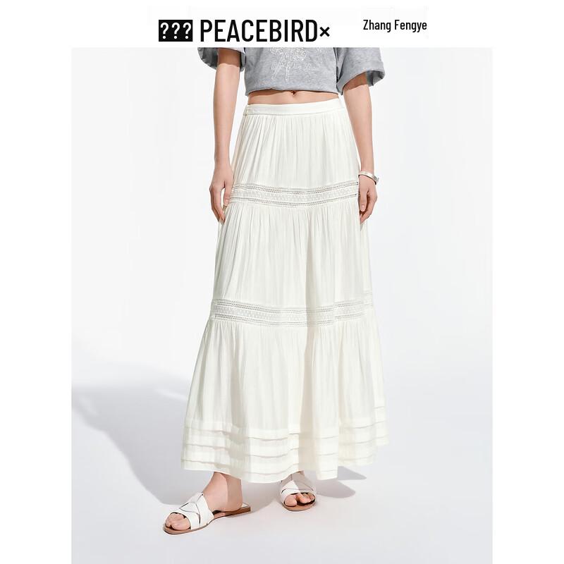 Женская кружевная многоярусная юбка миди PEACEBIRD L