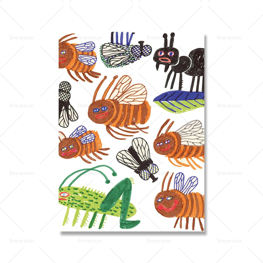 

Abstract Color Wheels Wall Art Canvas Painting Crayon Abc Insect Pineapple Poster And Prints Wall Pictures For Living Room Decor 21x30cm No Framed