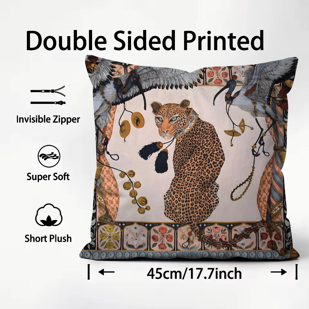 Animals Classical Cushion Cover Plush Fabric Soft DoubleSided Printed Sofa Warm Winter Home Child Gift Pillow Case