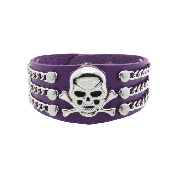 Wielofunkcyjna Metalowa Bransoletka z Czaszką Podkreślająca Eleganckie Style na Różne Okazje, Takie Jak Imprezy i Koncerty Dekoracja