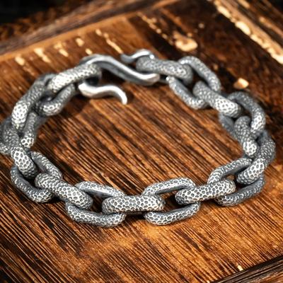 Thailanda Chiang Mai Brățară Handmade Pene Culoare Argintie Bărbați Trendy Retro Modă Tendință Design Nișă Accesorii Bijuterii pentru Bărbați