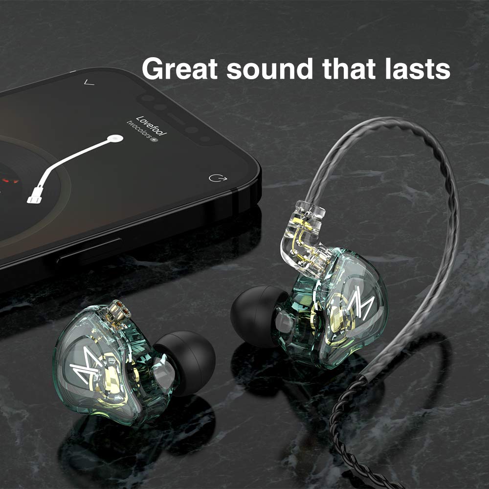 TRN MT1 Hi-Fi 1DD Dynamic Driver In-Ear Headphones, 10mm Dual Magnet Dynamic Driver, 2-Pin 3.5mm Gold-Plated Contact Lens, Monitor Earphones with