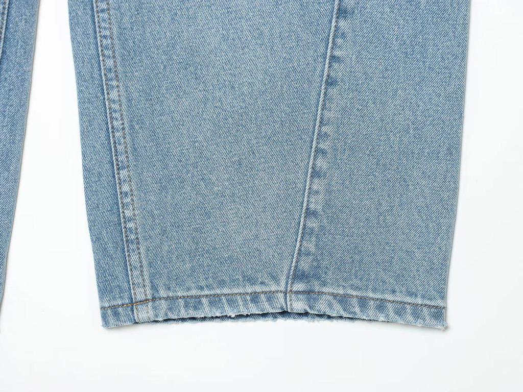 European & American Women's Mid-Waist Loose Barrel Jeans