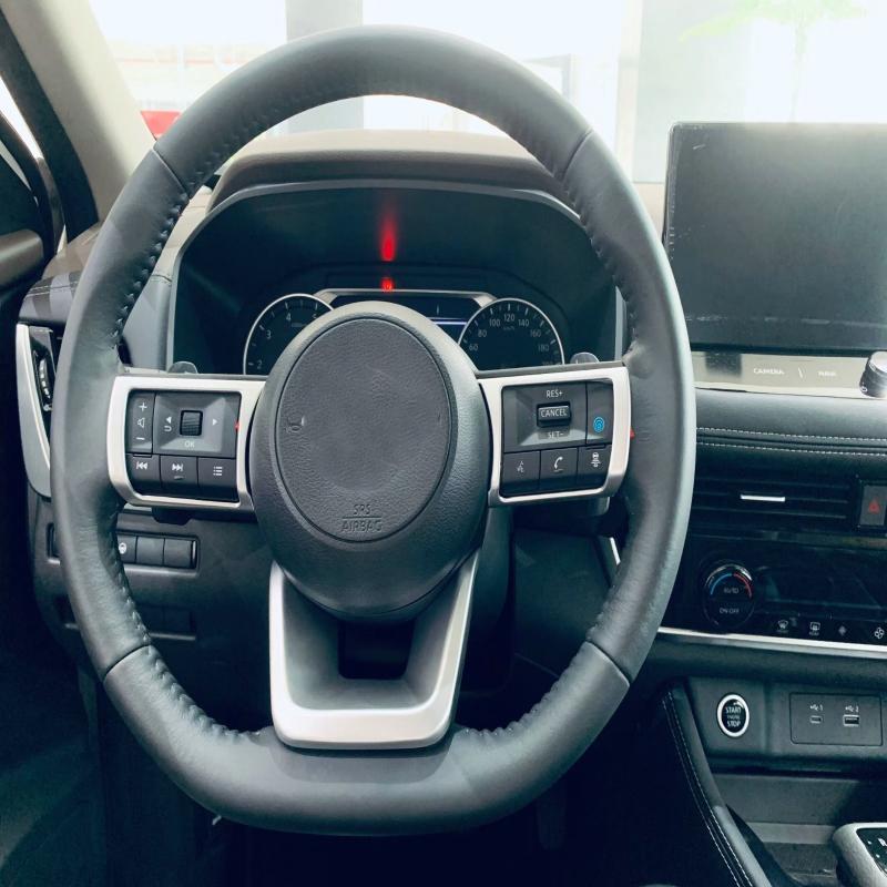 ABAIWAI For Nissan Kicks 2025 2026 Abs Carbonfiber Steering Wheel Button Control Cover Trim Sticker Bezel Frame Interior