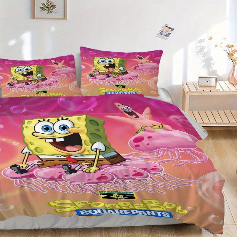 

3 шт. Постельное белье Губка Боб Медуза Облако Включает 1 пододеяльник и 2 наволочки, Удобное постельное белье F082 135x200cm