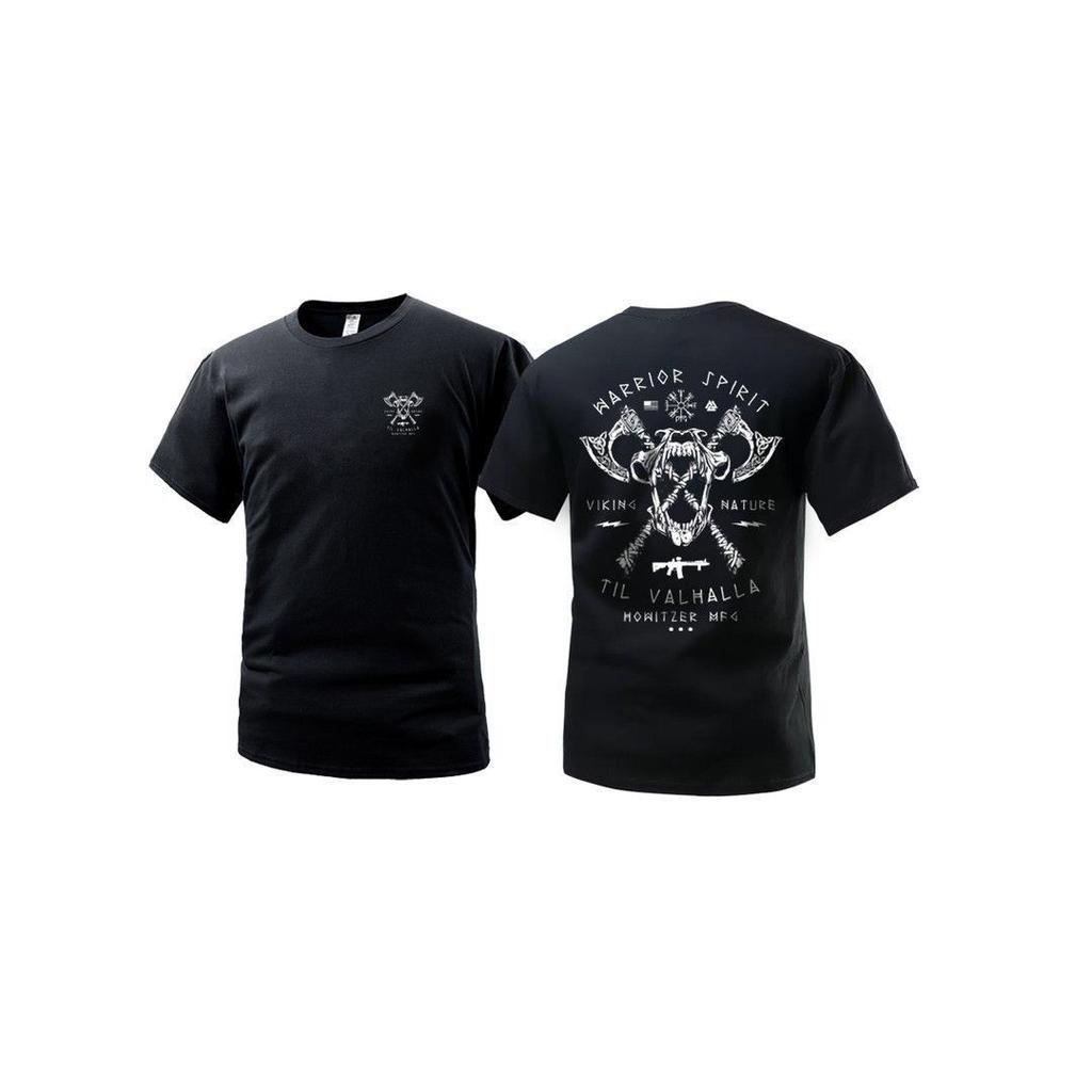 2026 Nordic Mythology Tactical Military Fans Round Neck HalfSleeve Frontier Observation American Tough Guy Short Sleeve Shirt