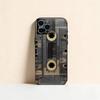 Retro Cassette Pattern Plating Phone Case For iPhone 17,16,15,14,13,12,11 Plus,Pro Max,XS,Soft Silicone Black Cover