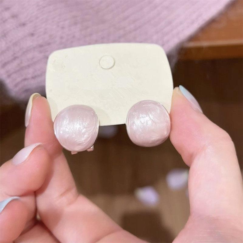 Silver Needle Dripping Oil Oval Earclip Earrings, Exquisite and Sweet Wind Versatile Earrings, High-end Feeling, Fresh and Beautiful Earrings