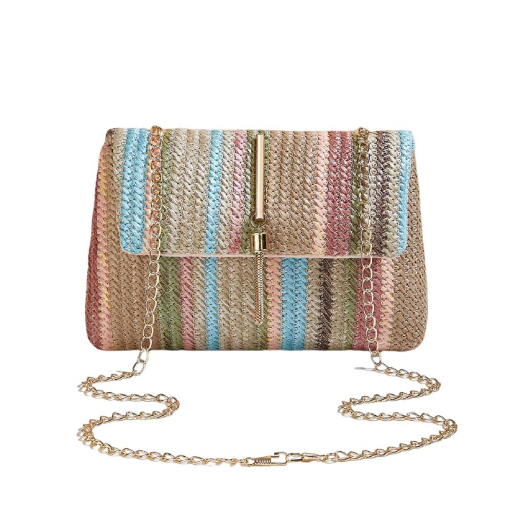 Ethnic Style Woven Crossbody Bag Portable Clutch Bag Artistic Mobile Phone Pouch  Girls