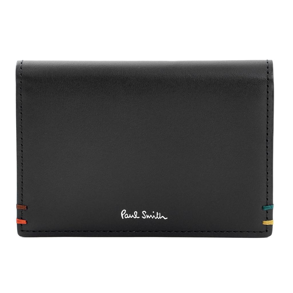 Paul Smith Men's Leather Cowhide Shopping Bag, Gift Wrapped, Pass Case, Card Case, Commuter Pass Holder, Includes One Cleaning Cloth (Unengraved,