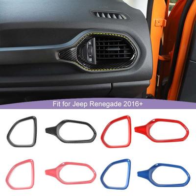 ABS Interiör Instrumentpanel Luftventil Dekorativ Ring Dekorationsram För Jeep Renegade 2016 Up Biltillbehör