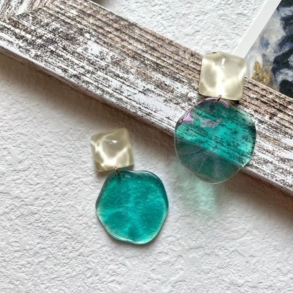 Sweet Irregular Geometric Ear Stud Wavy Round Jewelry Water Ripple Eardrop Spring Summer