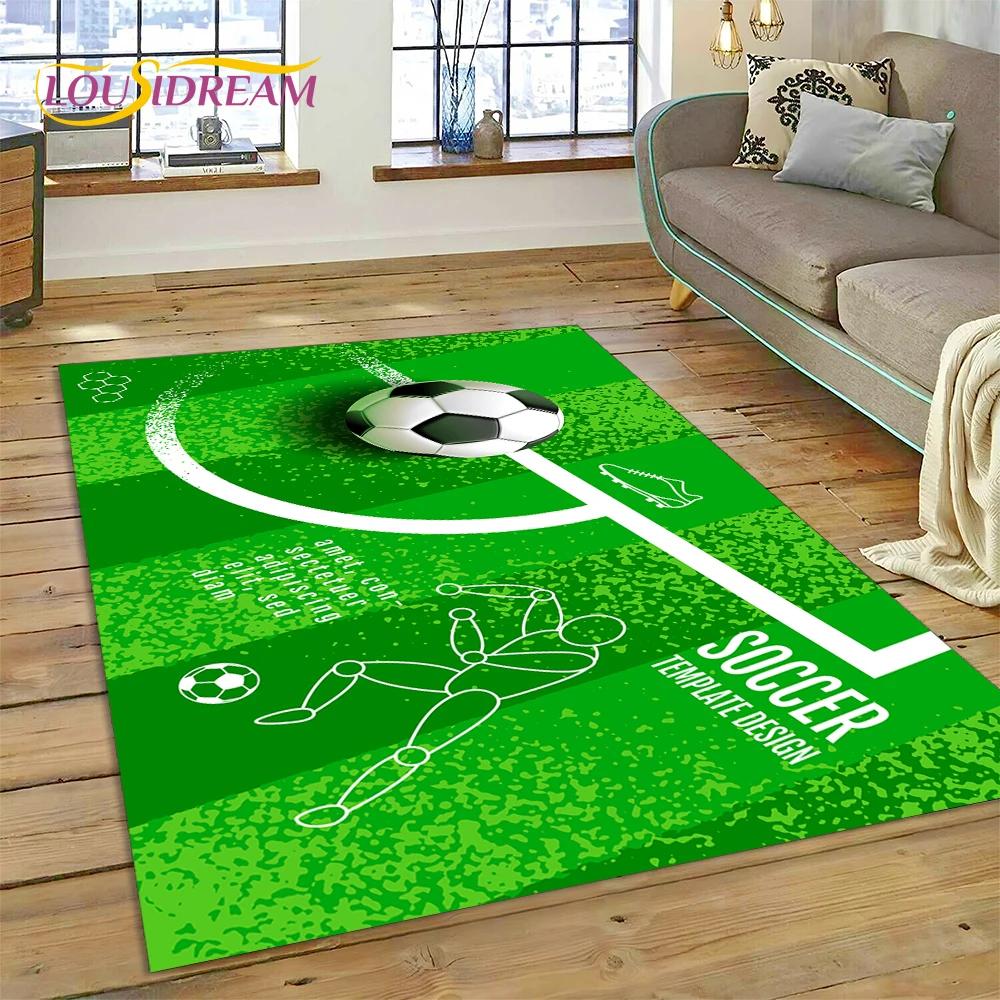 

3D футбольне футбольне поле Килимок для спальні Вітальня Домашній диван Прикраса, Діти грають у гру Великий декор Килимок Подарунок 60*90cm