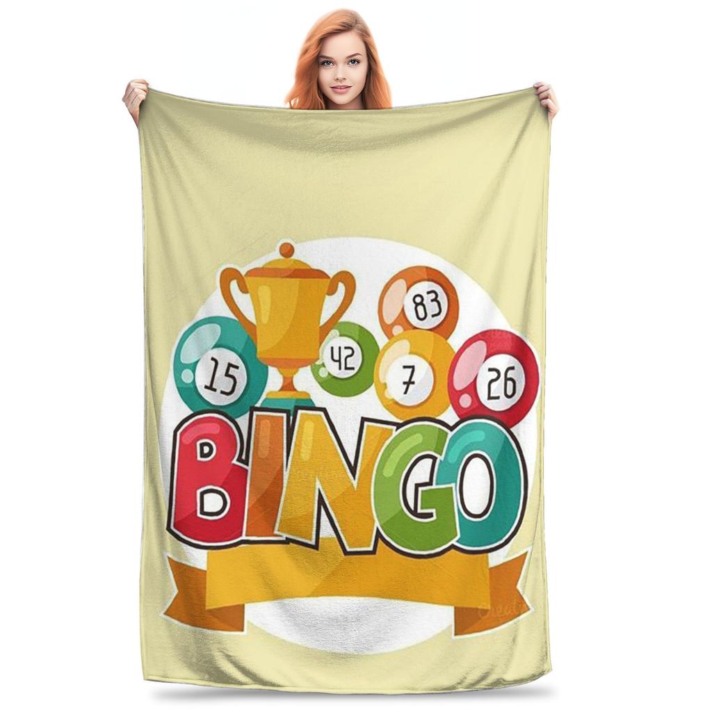 Funny Bingo Game Blankets Lightweight Flannel Sofa Throw Blanket for Couch Bedding Office Throws Bedspread Quilt
