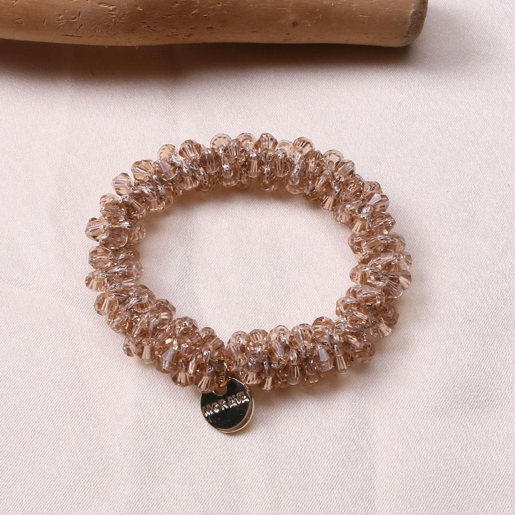 Le Nouvel Élastique à Cheveux de Luxe Léger Diamant d'Eau Écrasé Glacé Haut de Gamme Élastique à Cheveux Socialite et Bracelet Sont des Accessoires Capillaires à Double Usage