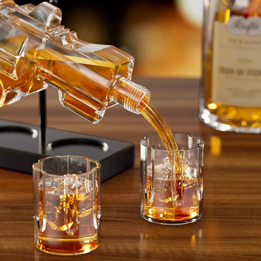 Gun Whiskey Decanter Sets With 2 Bullet Glasses Personalized Liquor Dispenser Liquor Scotch Bourbon Vodka Best Gifts for Dad
