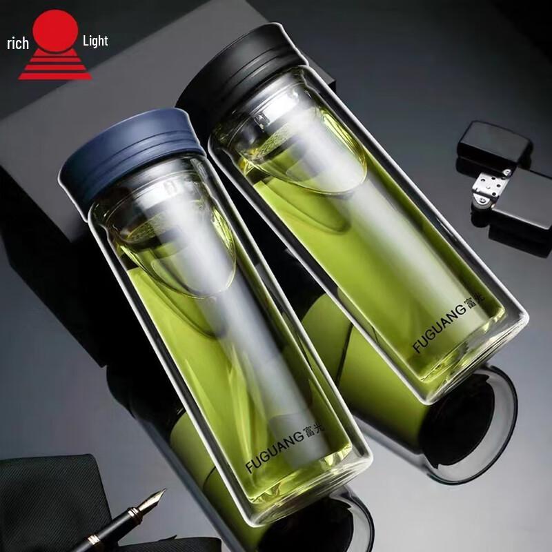 Fuguang G1613-SP 400ml Double-Layer Glass Tea Cup