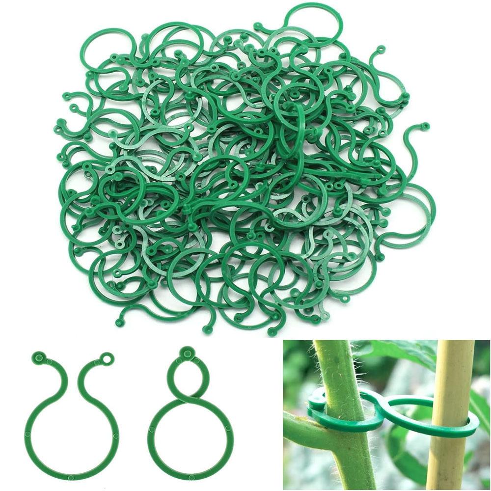 200pcs Figure 8 Plant Support Clips Plastic Garden Vine Fastener For Securing Tomato Vegetables Greenhouse Shrub 200pcs