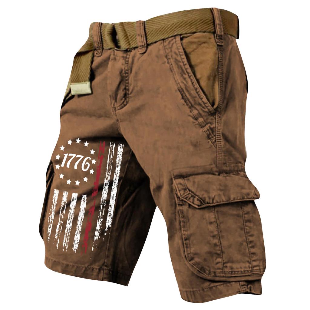 Pantaloncini Cargo Casual Stampati da Uomo per l'Estate con Tasche Multiple