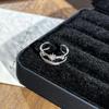 Korean Double Layer Hollow Starry Open Ring - Women's Elegant Simple Style Finger Ring