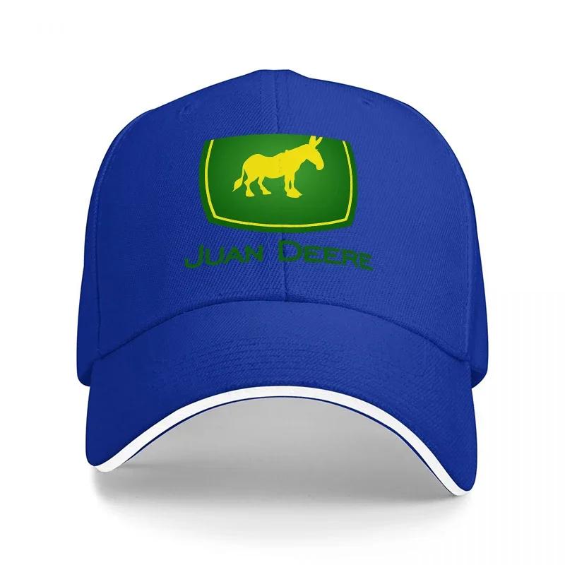 Juan Deere Logo Baseballkappe Schwarz mit Grünem und Gelbem Pferde-Design Klassische Verstellbare Mütze für Outdoor-Enthusiasten
