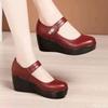 Spring Autumn Round Toe Women's Shoes Casual Thick Soled Comfort Shoes Versatile High Heels Slope Heel Ladies Pumps