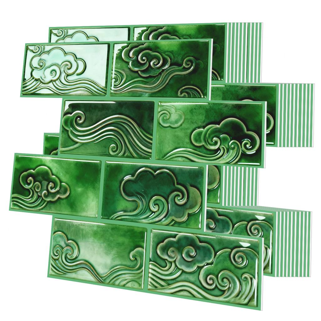 10Pcs Modern Minimalist Mosaic Stick on Backsplash for Kitchen," Peel and Stick Self Adhesive Wall Tiles Back Splashes for Bathroom Brown Marble Look