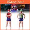 Einzigartiges Mario Cosplay Kostümset mit Hut, Handschuhen, Schnurrbart und Hosenträgern für Erwachsene