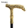 Golden Horse Handle Luxury Pattern Walking Stick Party Fashion Elegant Walking Stick Decorative Cospaly Cane Knob Crosier 90cm