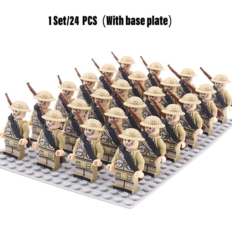 Военный конструктор Набор солдатиков из АБС-пластика Вторая мировая война Армейский отряд