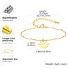 Simple Gold Plated Crown Anklet Stainless Steel Beaded Ankle Bracelet for Women Dainty Foot Chain Jewelry Summer Accessories