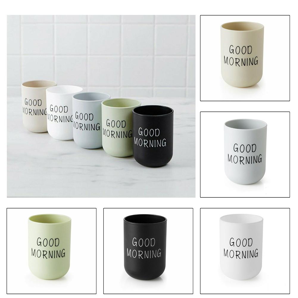 Multifunctional Toothbrush Holder Cup for Bathroom Tumbler Good Morning