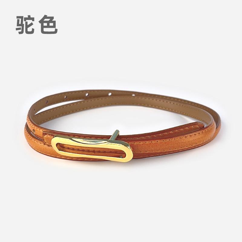 Leather Women'S Thin Belt Cowhide With Casual Pants Dress Women'S Thin Belt