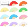 Solid Color Bamboo Folding Fan for DIY Crafts - Children's Kindergarten Material, Customizable with Logo or Text