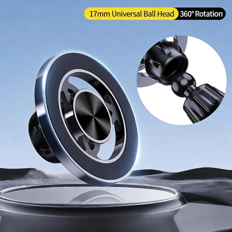 Wireless Charging Friendly Car Phone Holder Magnetic Mount Including 360° Rotation Strong Build for Devices