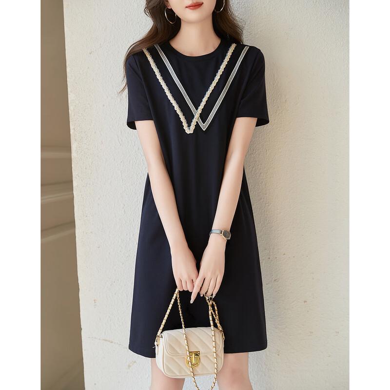 Demana Women s Crew Neck Roman Cotton Twisted Knit Midi Dress S