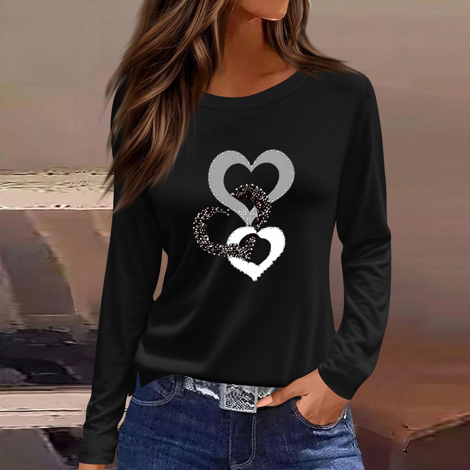 

Женская модная повседневная блузка с длинным рукавом и круглым вырезом, пуловер с принтом XL