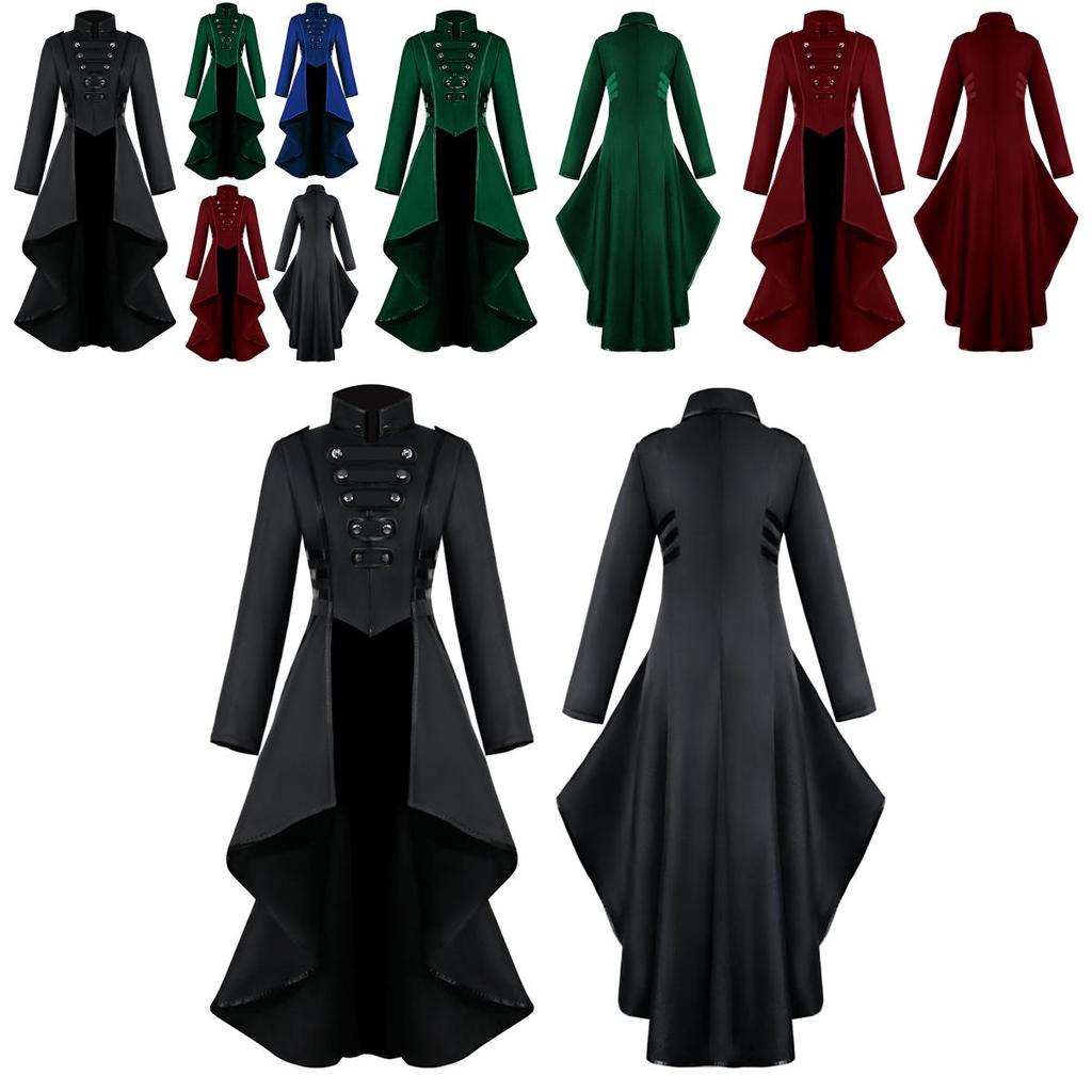 Elegant Women Vintage Medieval Tuxedo Gothic Tailcoat Perfect For Cosplay Costume