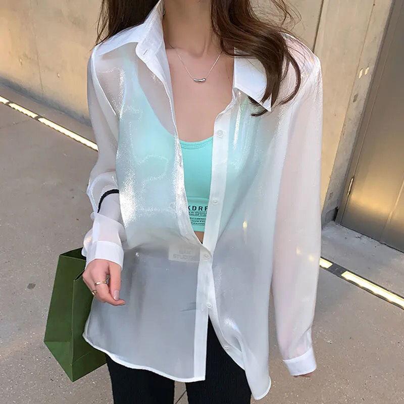 Sunscreen Clothes Diamond Chiffon Women's Summer Thin Long Sleeved Shirt Jacket