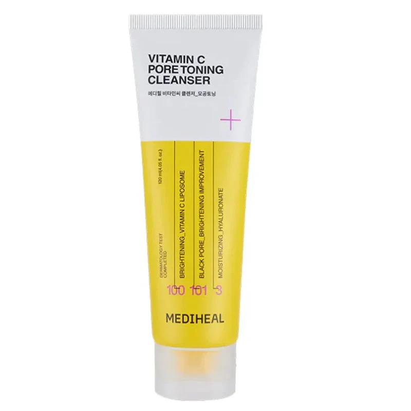 Mediheal Vitamin C Brightening Pore Toning Cleansing Foam 120ml - Hydrating Face Wash Cream
