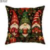 2D Flat 1pc Winter Holiday Christmas Traditional Gnomes Pillowcases Red Throw Pillow Covers One Sided Printing Without Pillow Inserts Sofa Bed Decor F