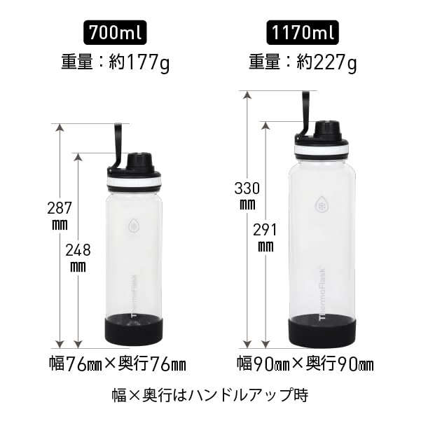 [Takeya Official] Thermoflask Clear Bottle (0.7L, Clear) Stylish, Lightweight, Direct-Drink Clear Bottle by TAKEYA