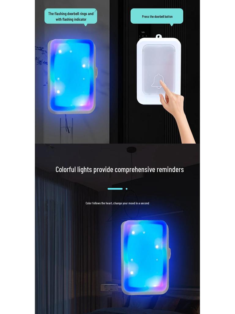 Wireless Flash Doorbell for Elderly: One-to-Three AC Power | Silent Mode | Easy One-Key Help Call