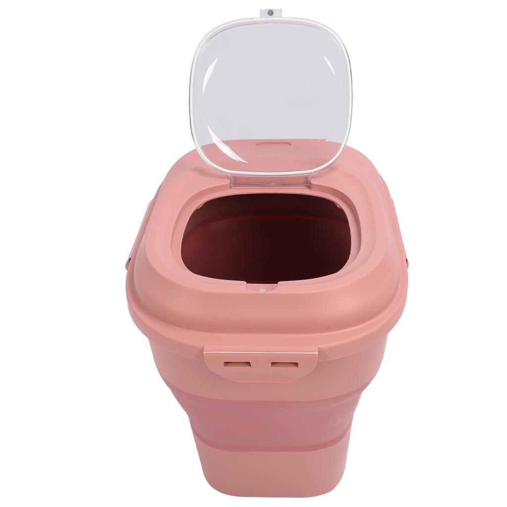 Recipient pliabil pentru hrană de câini cu capac etanș, recipient mare pentru hrană uscată pentru animale de companie pentru câine pisică cereale orez