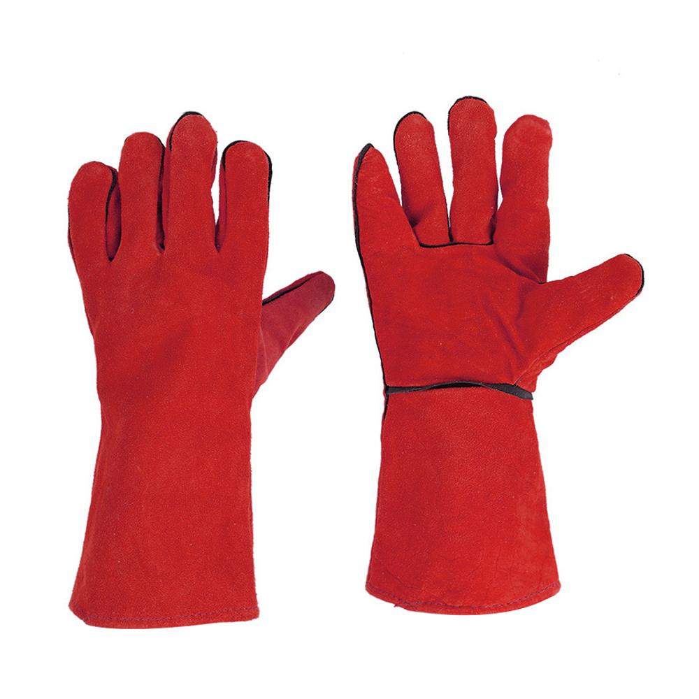 Welding Gloves Heat Insulation Gloves Leather High Temperature Proof Gloves Outdoor Camping Picnic BBQ Cooking Baking
