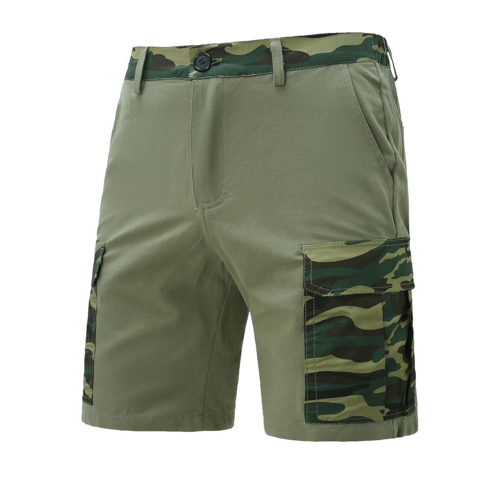 2025 New Men's Outdoor Beach Leisure Multi-pocket Camouflage Patchwork Shorts Fashion Men's Holiday Beach Shorts