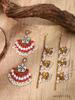 Bohemian Ethnic Rhinestone Flower Bell Earring & Hair Chain Set