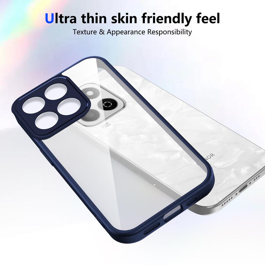 Custodia per Honor 200 Smart ALT-NX1 con Air Cushion Bumper in Silicone Antiurto Cover Posteriore Trasparente Opaca Custodia Rigida per Telefono per Honor 200Smart 5G