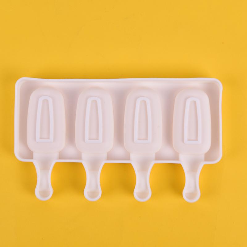 Silicone Frozen Ice Cream Mold Juice Popsicle Maker Ice Lolly Mould - 4 Cell